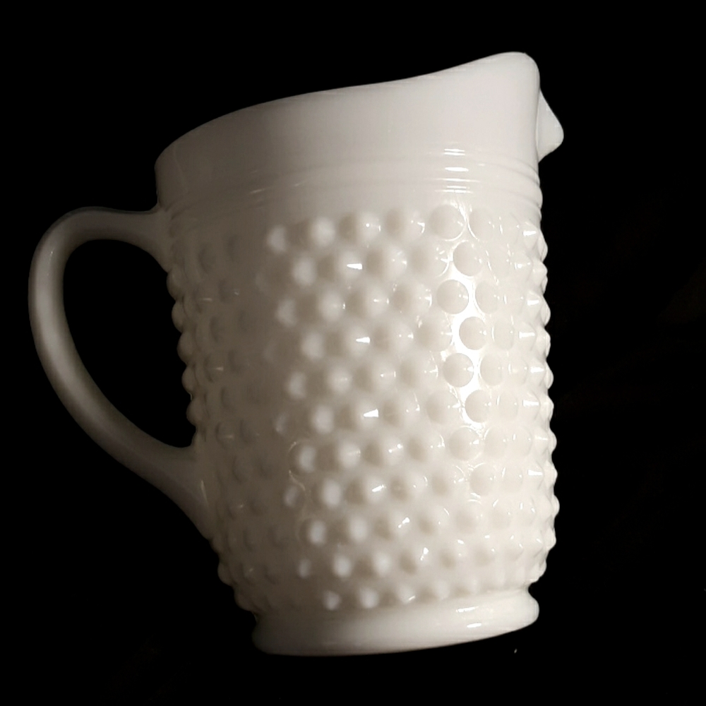 White Hobnail Milk Pitcher